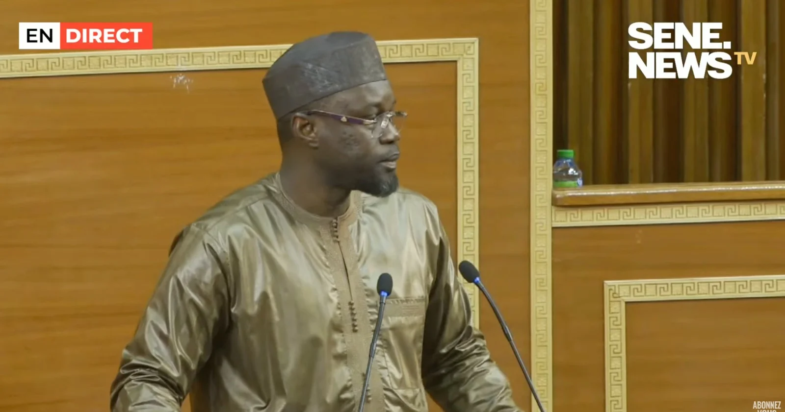 Premier ministre Ousmane Sonko lors d'une déclaration sur l'homosexualité