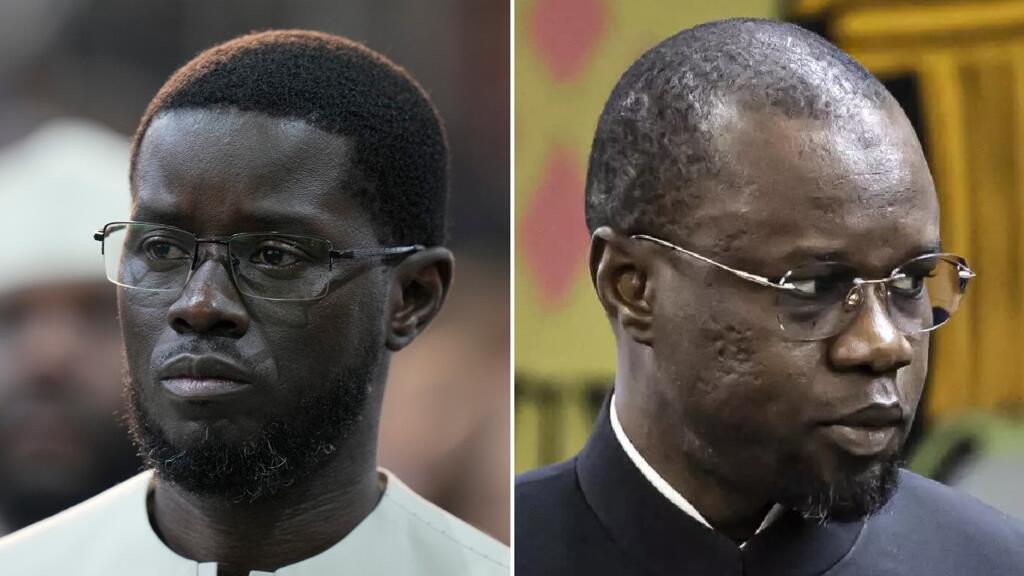 Le président Bassirou Diomaye Faye et son ancien Premier ministre Ousmane Sonko, côte à côte lors d'un événement politique au Sénégal.