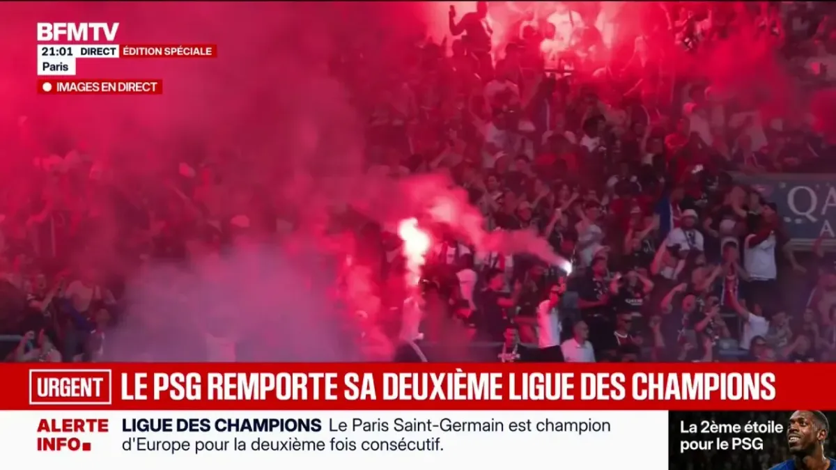 vidéo du sacre du psg en ligue des champions
