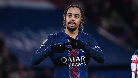 Bradley Barcola, joueur du Paris Saint-Germain