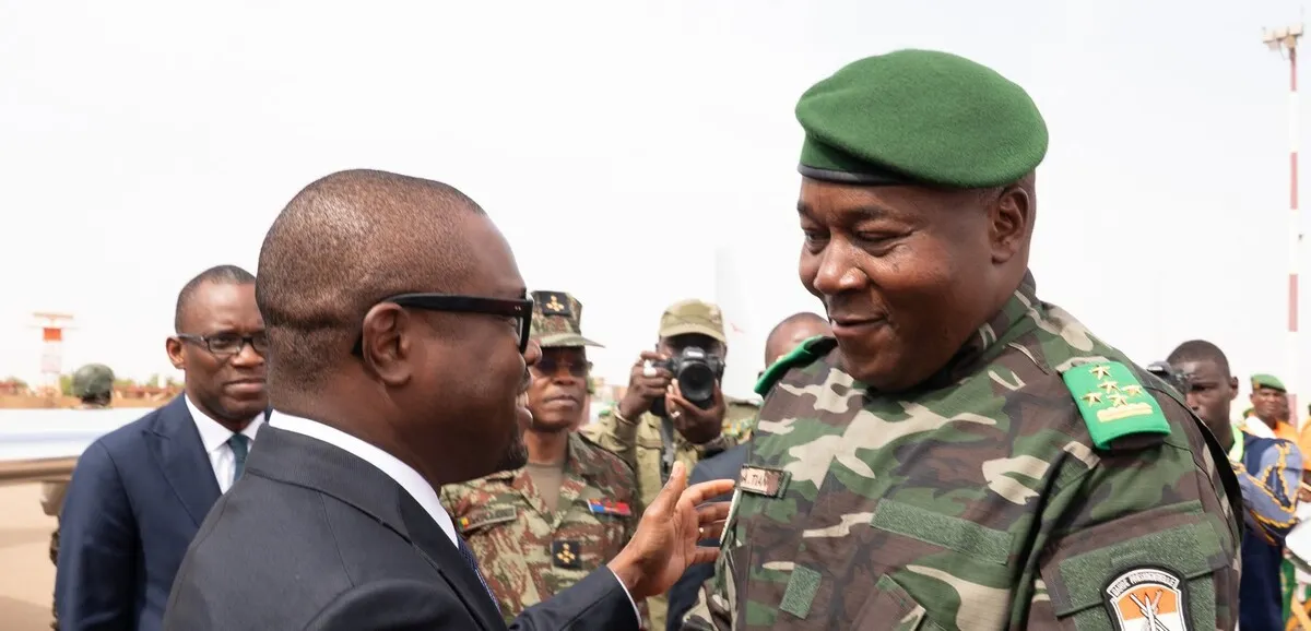 Le ministre nigérien de l'Intérieur, Mohamed Toumba, lors des négociations avec le Bénin sur la frontière