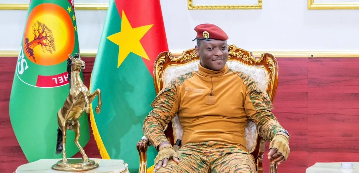 Le capitaine Ibrahim Traoré lors de l'annonce de la rupture des relations diplomatiques entre le Burkina Faso et la France