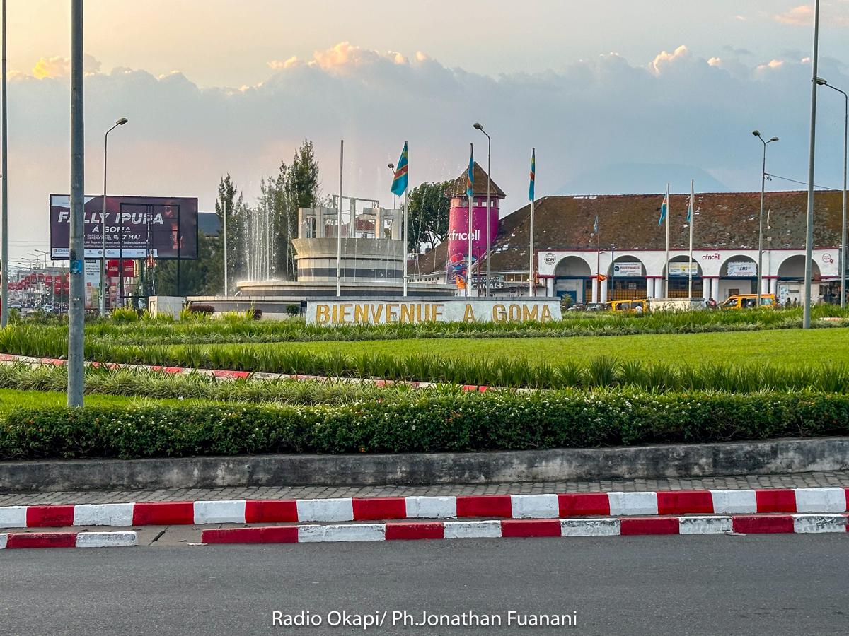 Vue du rond-point BDGL dans la ville de Goma, province du Nord-Kivu, juillet 2024