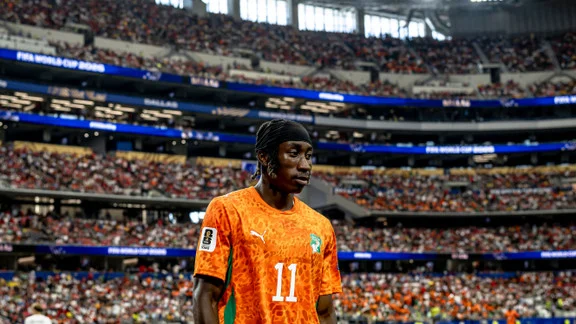 Yan Diomandé en action lors d'un match de Coupe du monde