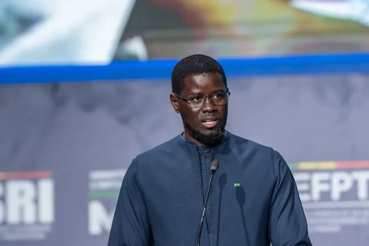 Le président sénégalais Bassirou Diomaye Faye s'exprime lors du lancement de son parti.