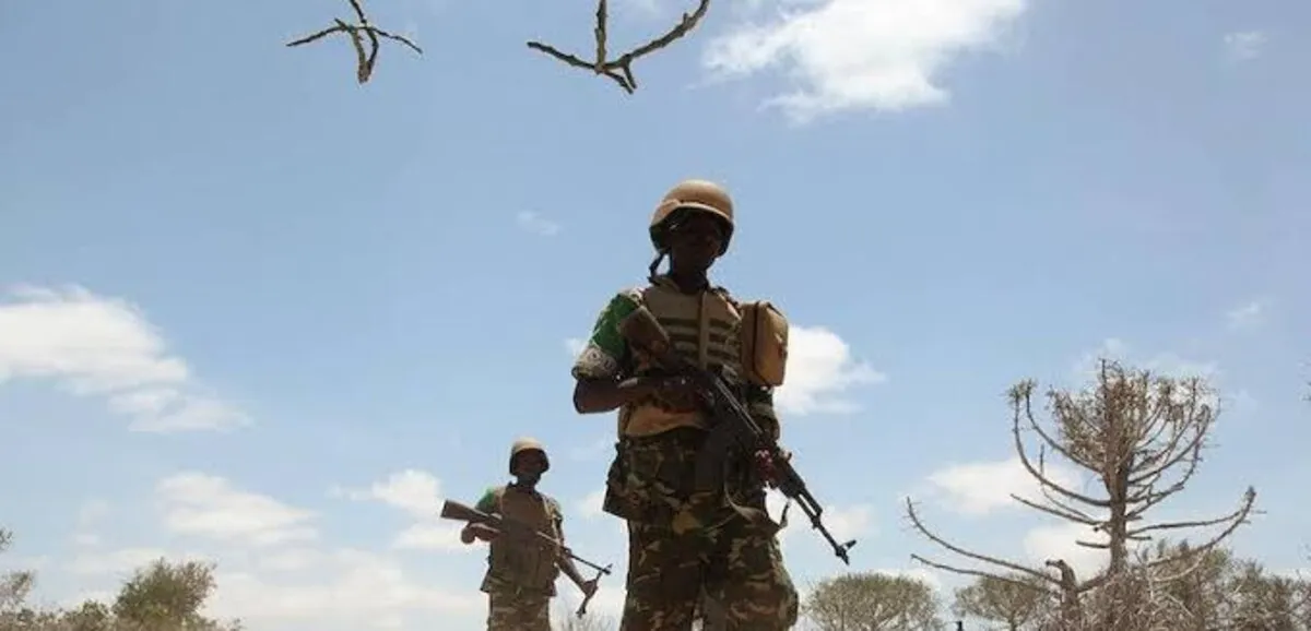 Vue aérienne d'un village du centre du Mali après des frappes