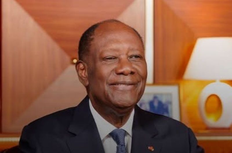 Alassane Dramane Ouattara lors d'un discours à Abidjan